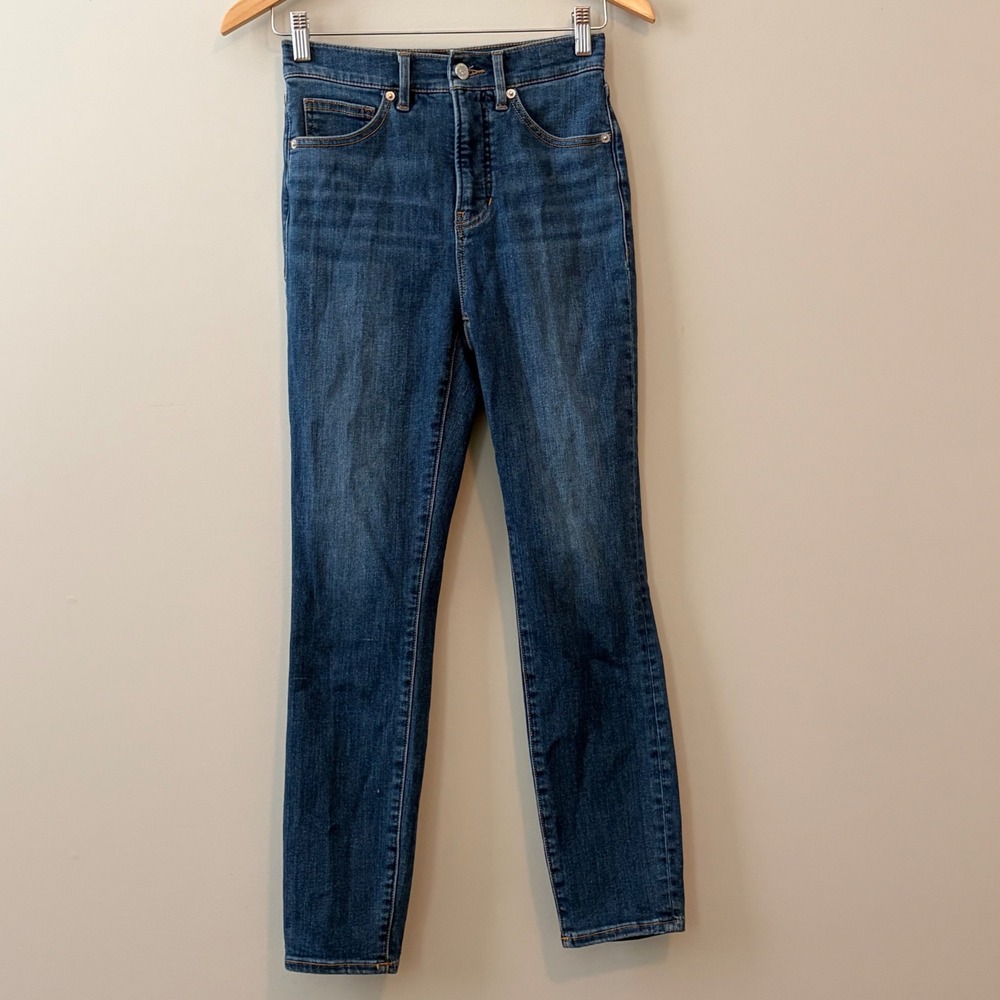 Veronica Beard Debbie High Rise Ankle Skinny Jeans Bright Blue Size 25